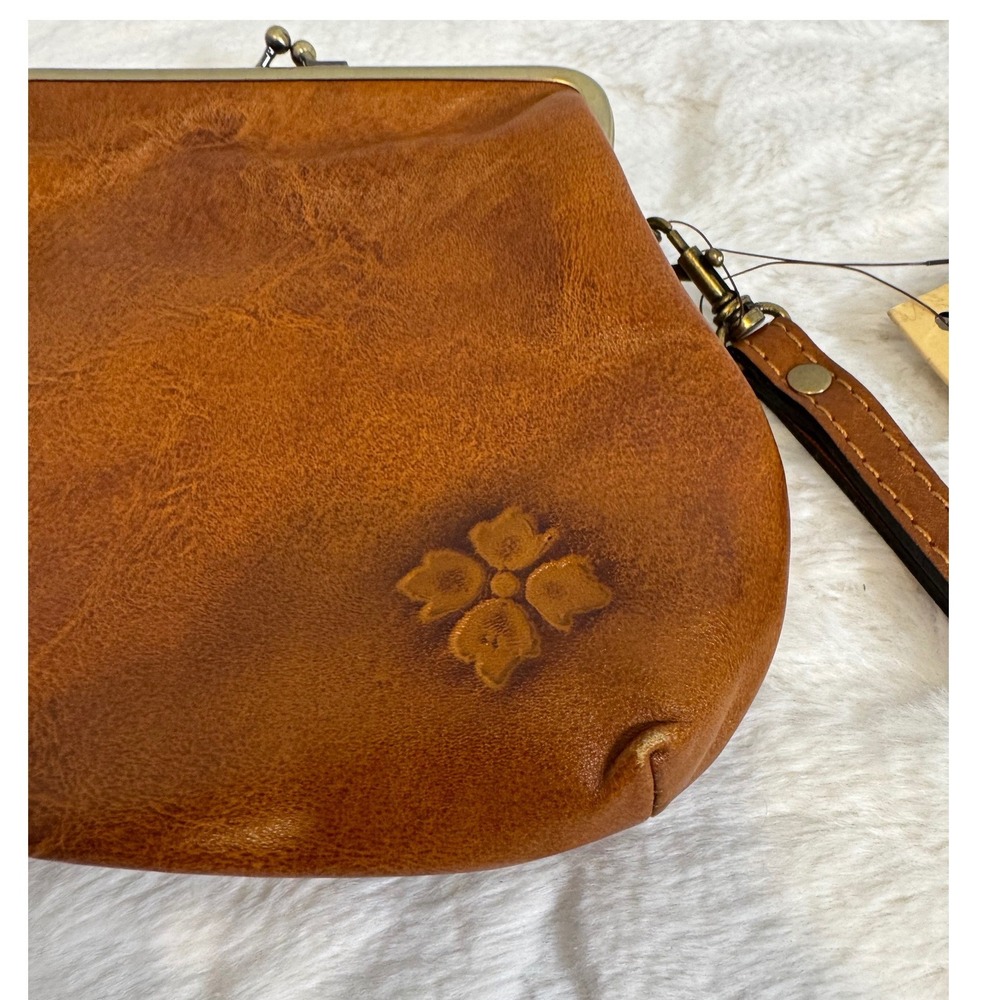 Patricia Nash Embossed Brown Leather Wristlet Clutch - Picture 4 of 9